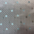 Blue Squares Jacquard, Poly-Viscose
