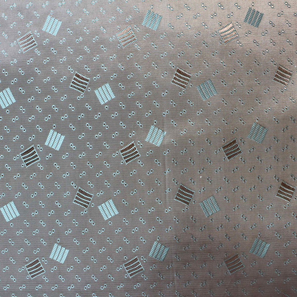 Blue Squares Jacquard, Poly-Viscose