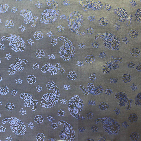 Blue Paisley Jacquard, Poly-Viscose