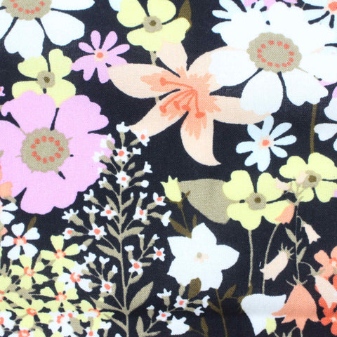 Pink Floral Woven, Viscose, 125 gsm