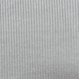 Polyester Viscose Stretch Rib Knit Fabric, 250 gsm, 150 cm — Grey