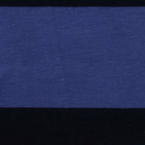 Blue Horizontal-Stripe Jersey Knit, Cotton, 170 gsm