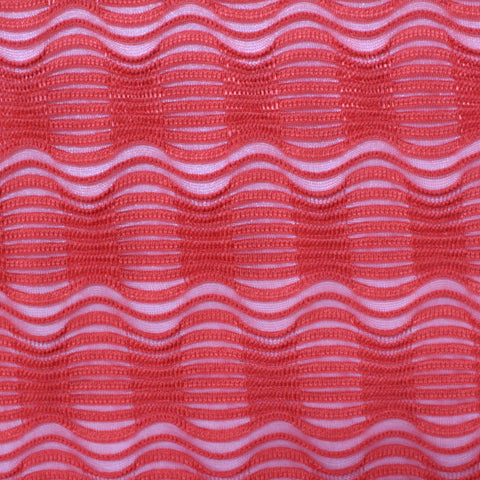 Red Horizontal-Stripe Jacquard, Polyester, 164 gsm