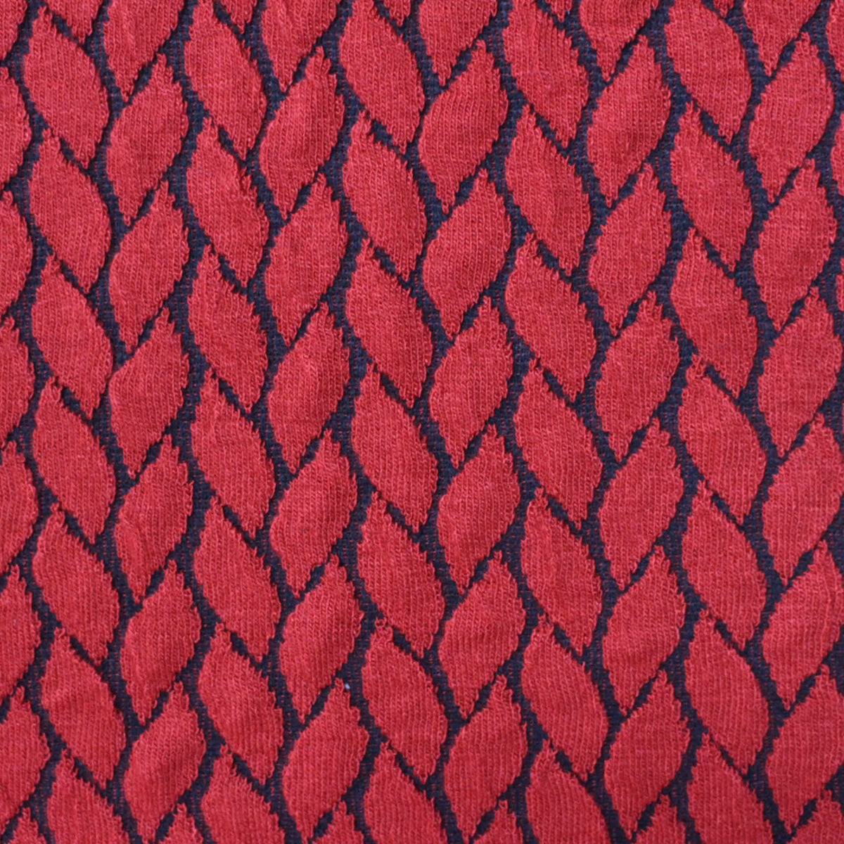 Red Leaf Jacquard, Poly-Viscose