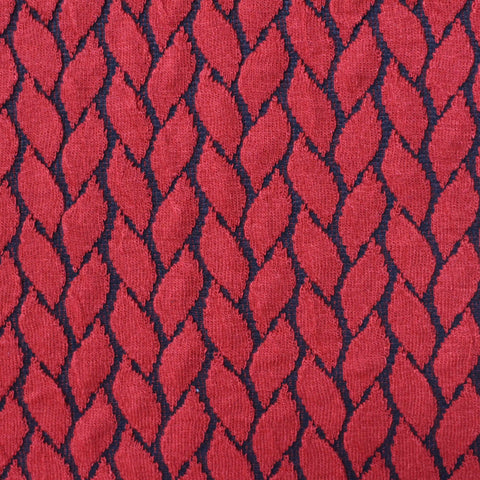 Red Leaf Jacquard, Poly-Viscose