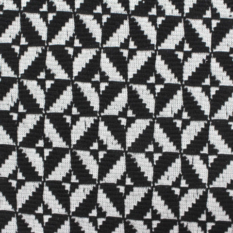 Black Geometric-Square Jacquard, Polyester, 240 gsm, 145 cm