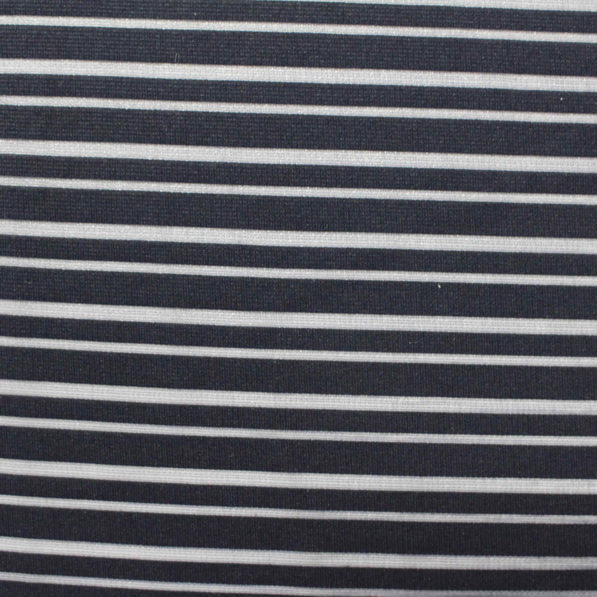Black Horizontal-Stripe Jersey Knit, Polyester, 150 gsm, 145 cm
