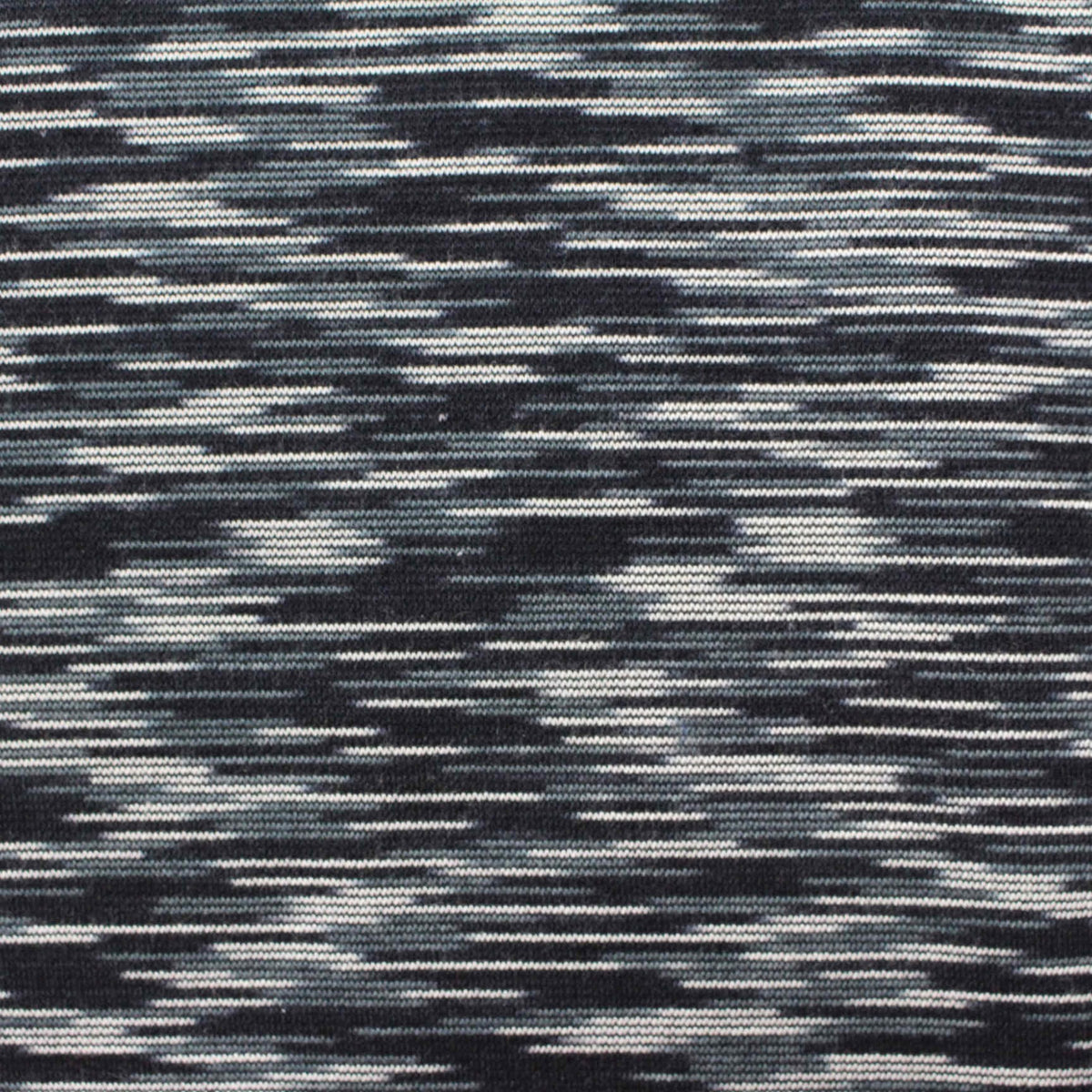 Black Horizontal-Stripe Ponte Knit, Viscose-Nylon, 250 gsm