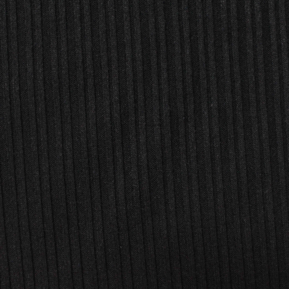 Polyester Viscose Stretch Rib Knit Fabric, 225 gsm, 150 cm — Black
