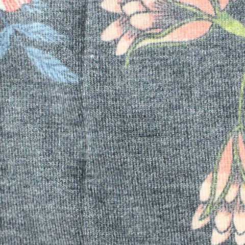 Peach Bold-Floral French Terry, Poly-Viscose