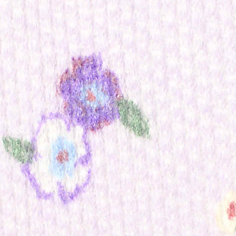 Purple Floral Waffle Knit, Poly-Viscose