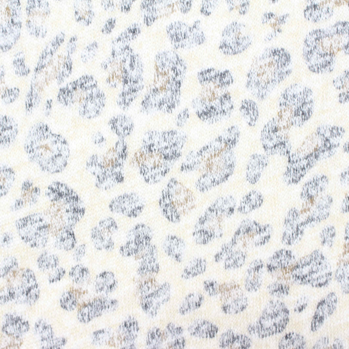 Grey Leopard Jersey Knit, Viscose-Poly