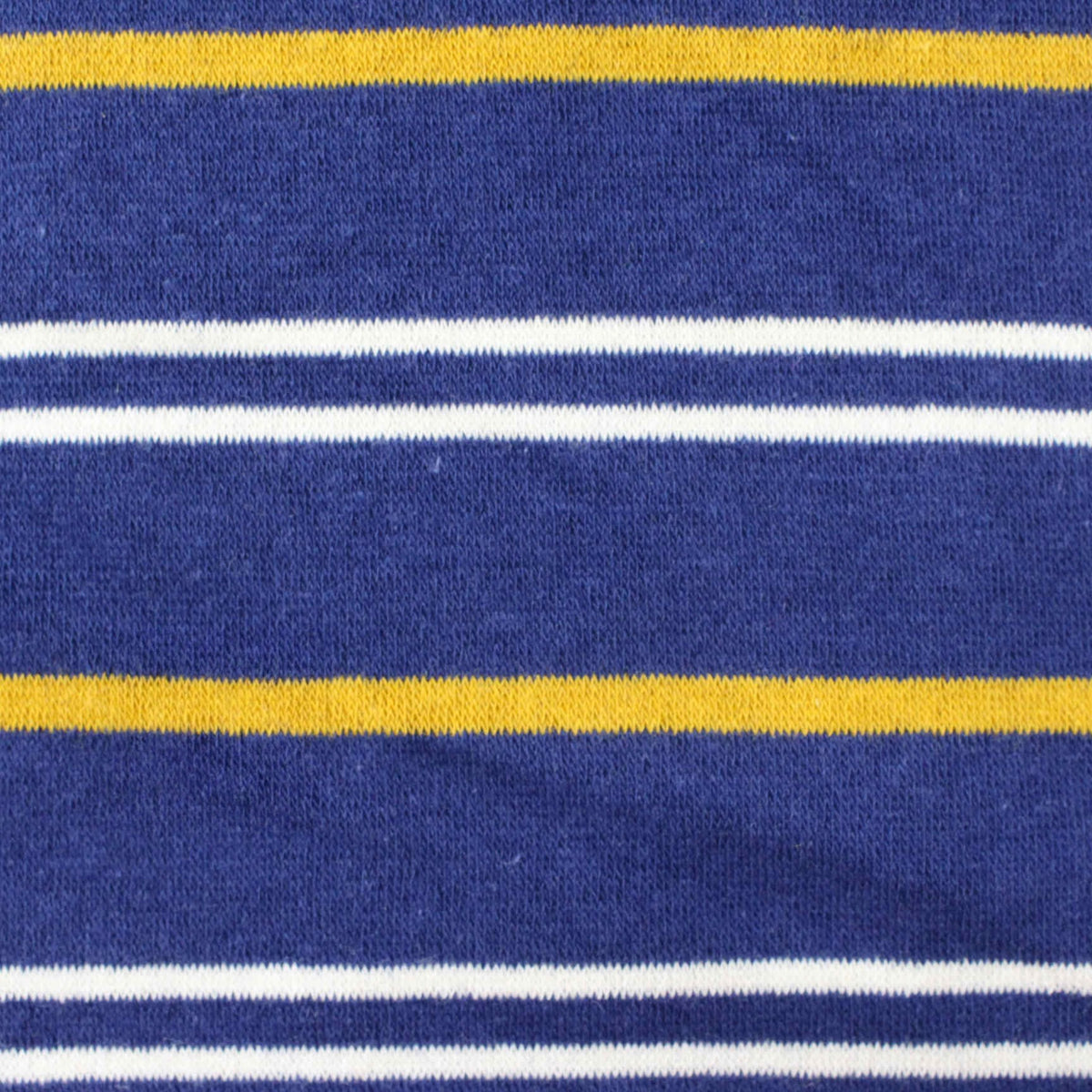 Blue Horizontal-Stripe French Terry, Cotton-Poly