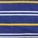 Blue Horizontal-Stripe French Terry, Cotton-Poly