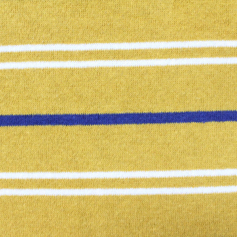 Striped Cotton Polyester French Terry Fabric, 210 gsm, 165 cm — Yellow