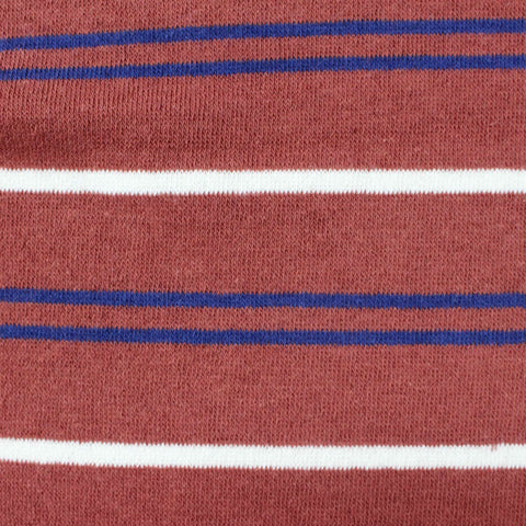 Striped Cotton Polyester French Terry Fabric, 210 gsm, 165 cm — Red