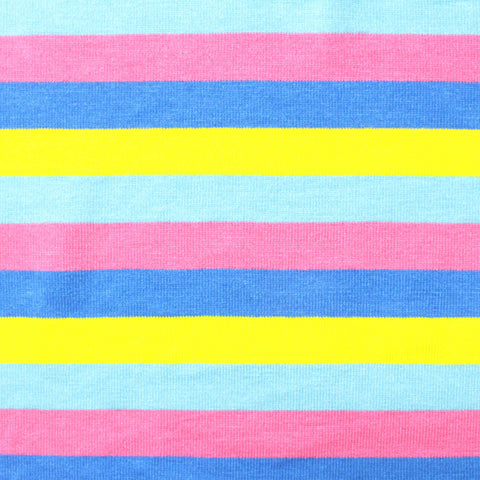 Pink Horizontal-Stripe Jersey Knit, Viscose, 190 gsm