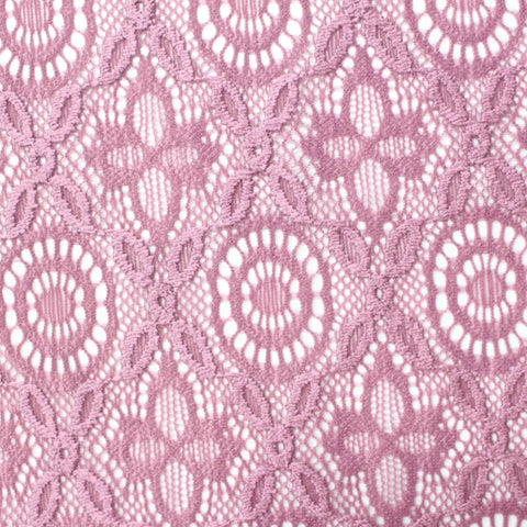 Pink Floral Lace, Nylon, 110 gsm