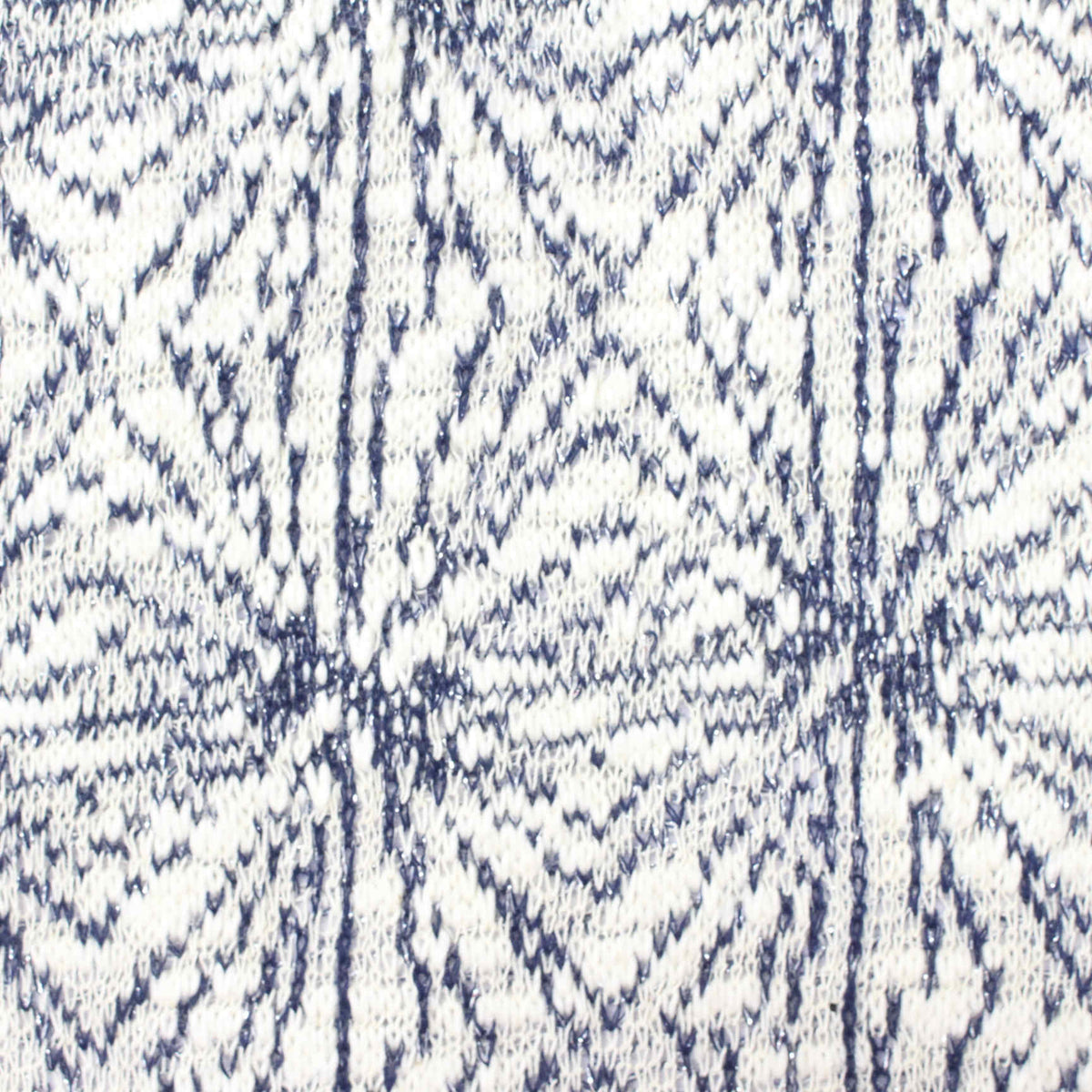 White Geometric Jacquard, Cotton-Poly, 250 gsm
