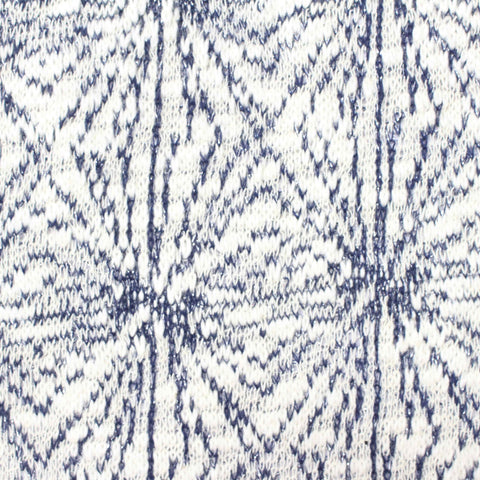 White Geometric Jacquard, Cotton-Poly, 250 gsm
