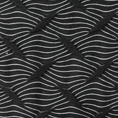 Black Wavy-Line Jacquard, Polyester, 190 gsm