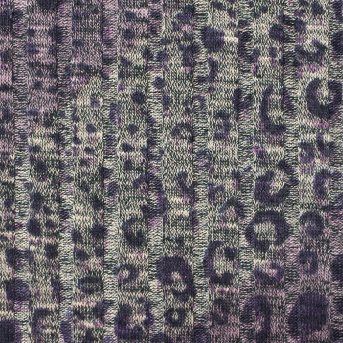 Purple Leopard Knit, Polyester, 200 gsm