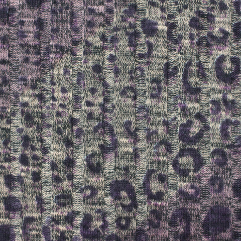 Purple Leopard Knit, Polyester, 200 gsm