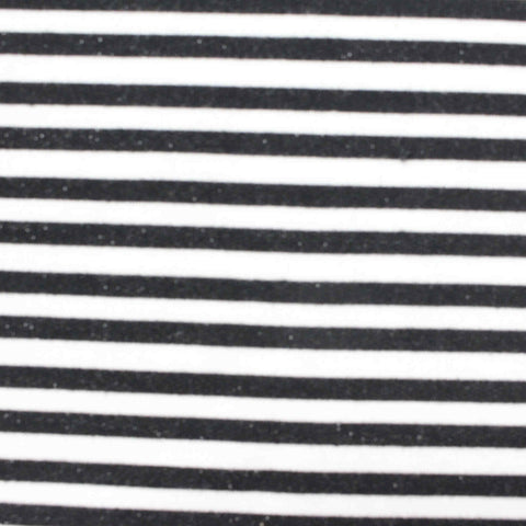 Black Horizontal-Stripe French Terry, Poly-Viscose, 274 gsm