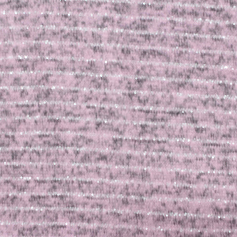 Pink Horizontal-Stripe Chunky Knit, Poly-Viscose, 200 gsm