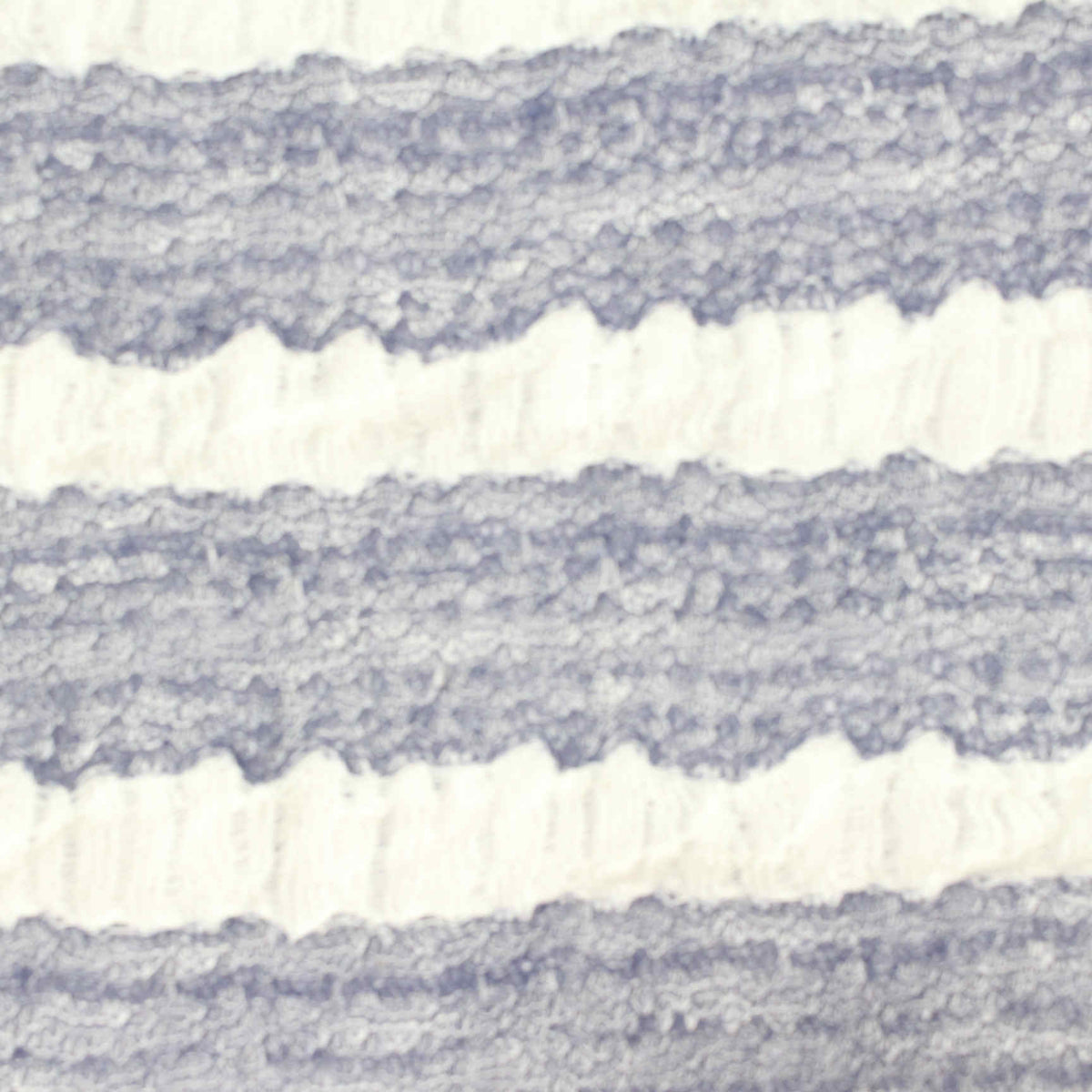 Blue Textured-Stripe Chunky Knit, Polyester, 185 gsm