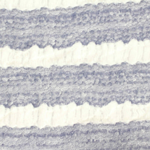 Blue Textured-Stripe Chunky Knit, Polyester, 185 gsm