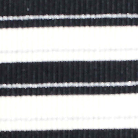 Black Horizontal-Stripe Rib Knit, 405 gsm