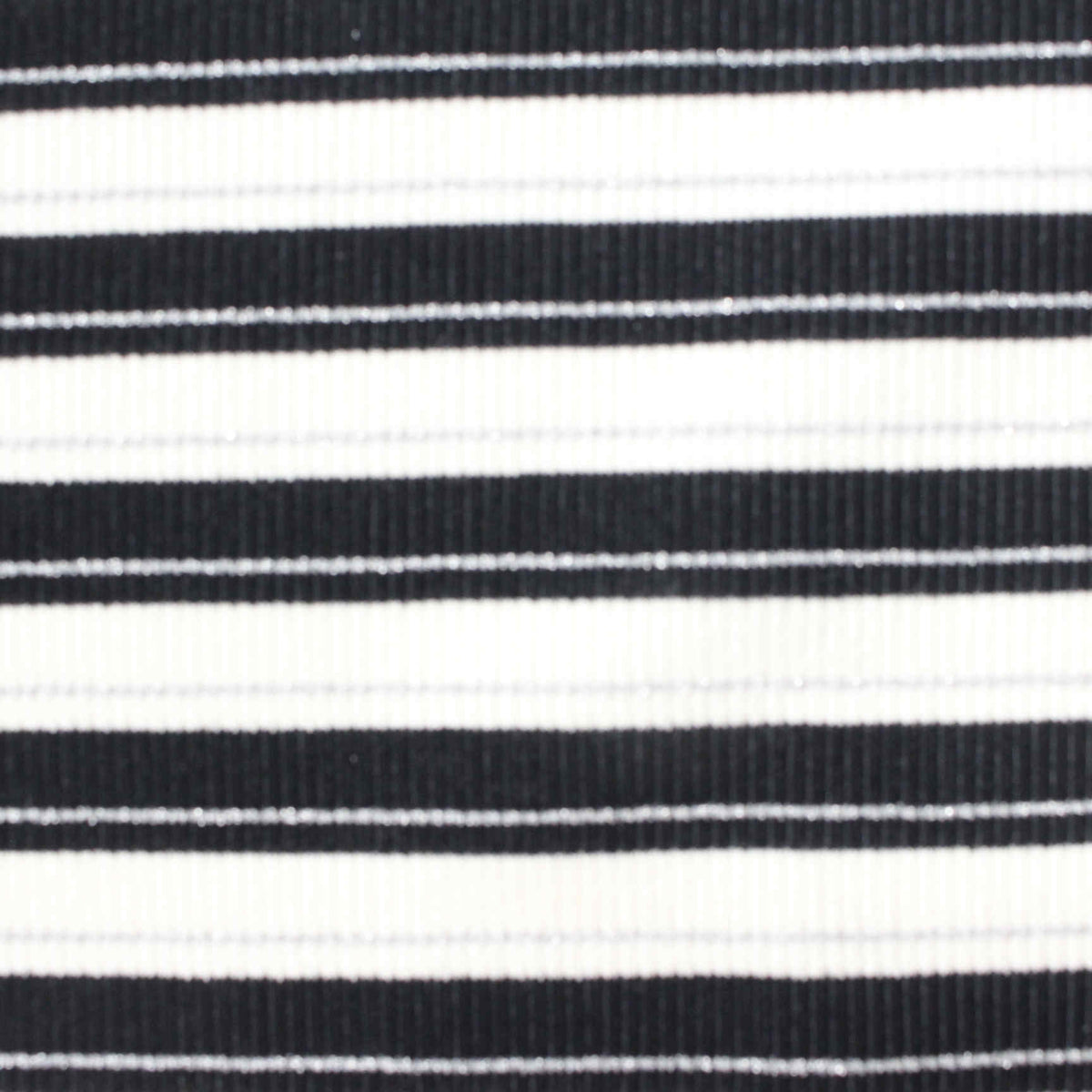 Black Horizontal-Stripe Rib Knit, 405 gsm