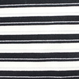 Black Horizontal-Stripe Rib Knit
