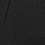 Viscose Polyester Stretch Rib Knit Fabric, 210 gsm, 145 cm — Black