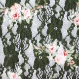 Dark Green Floral Lace, Nylon