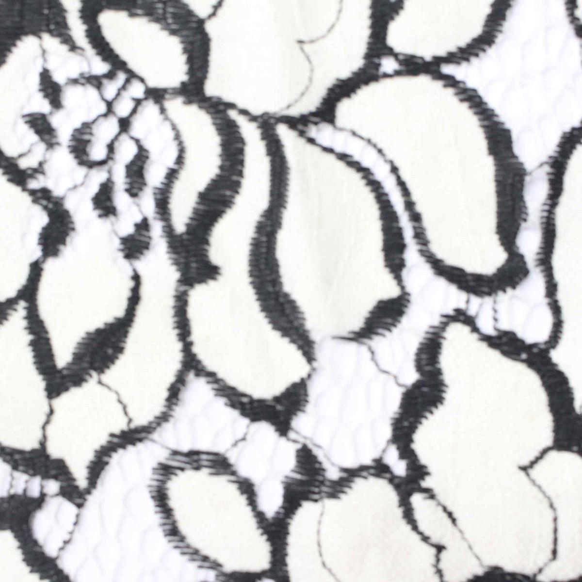Black Floral Lace, Cotton-Nylon, 140 gsm