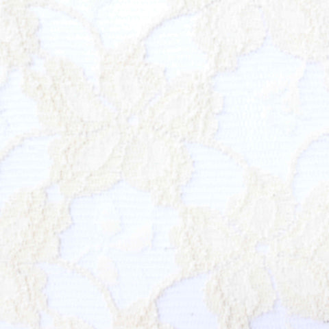 Cream Tone-on-Tone Floral Lace, Cotton-Nylon