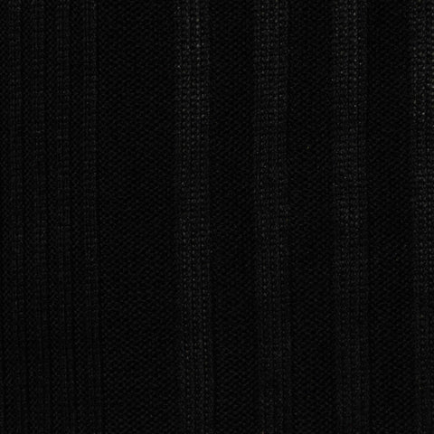 Polyester Stretch Rib Knit Fabric, 240 gsm, 155 cm — Black