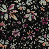 Cream Floral Warp Knit, Polyester