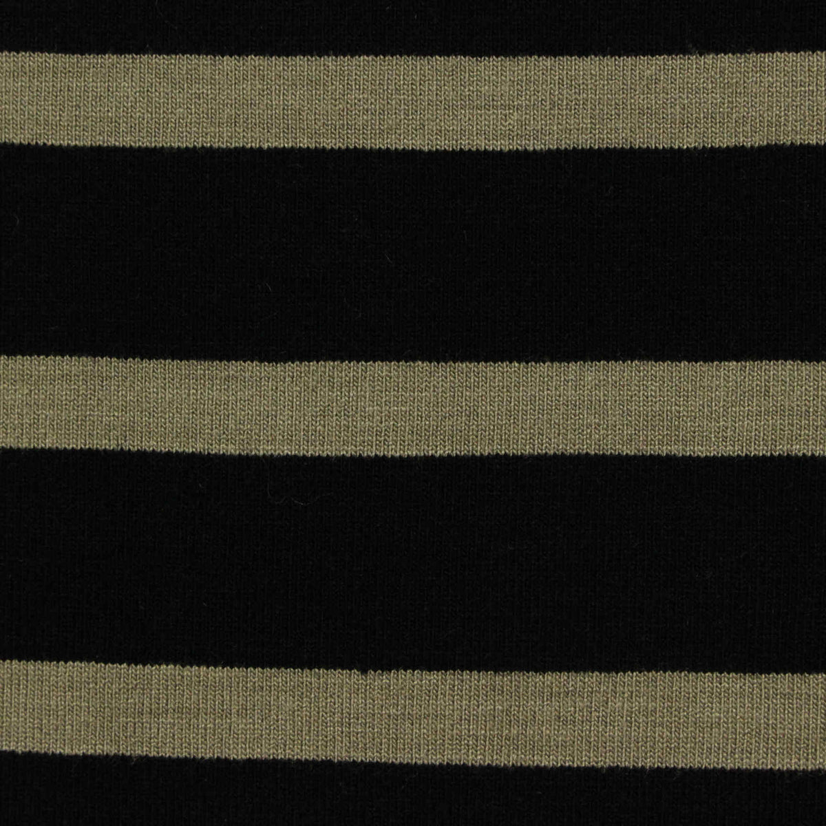 Black Horizontal-Stripe Jersey Knit, Viscose, 220 gsm