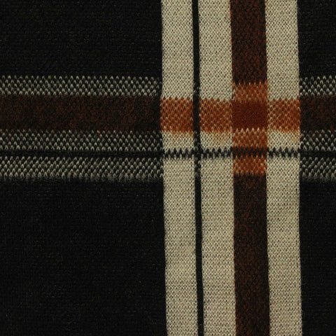 Black Plaid Knit, Polyester, 190 gsm, 140 cm