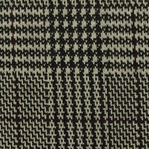 Black Houndstooth Jacquard, Poly-Viscose, 246 gsm