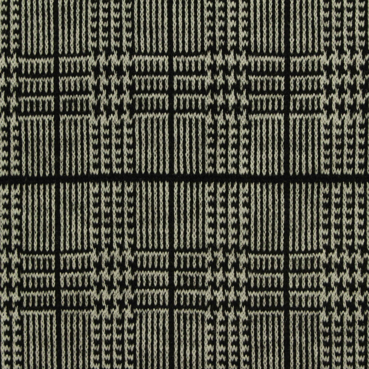 Black Plaid Jacquard, Poly-Viscose, 348 gsm