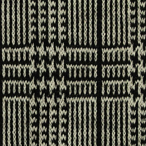 Black Plaid Jacquard, Poly-Viscose, 348 gsm