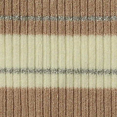 Beige Stripes Rib Knit, Viscose