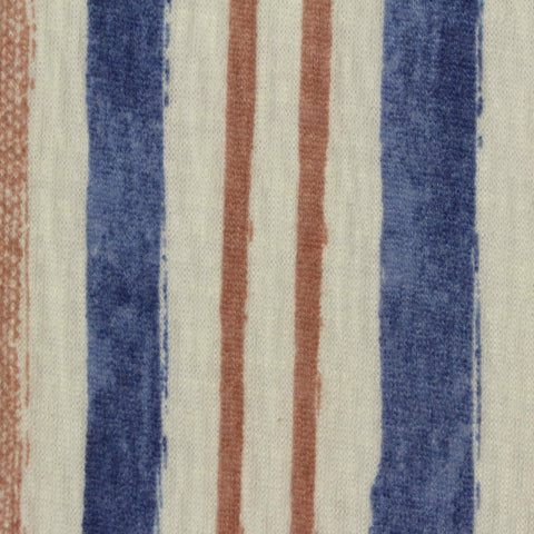 Blue Vertical-Stripe Crepe, Polyester, 163 gsm