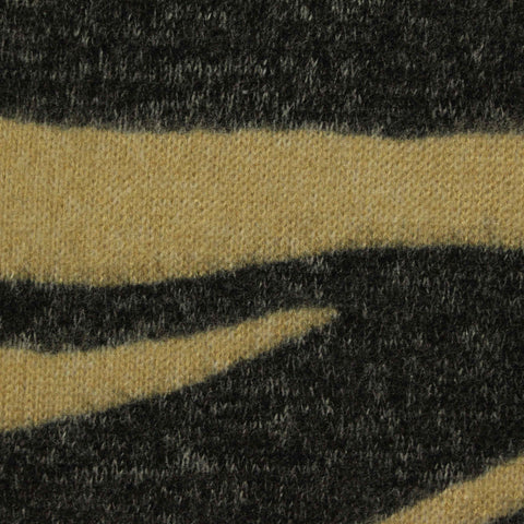 Dark Grey Animal Print Chunky Knit, Viscose-Poly