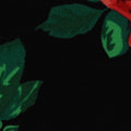 Red Flowers Scuba Knit, Polyester