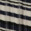 Navy Horizontal-Stripe Rib Knit, Polyester, 120 gsm